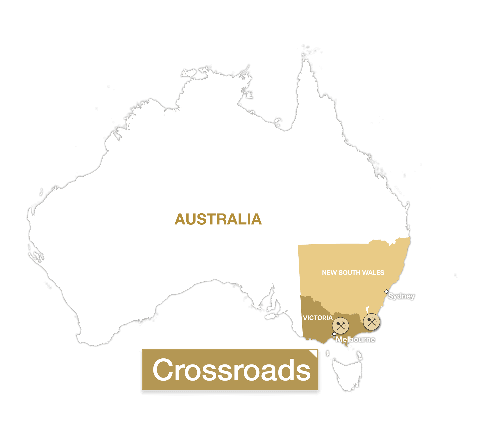 Crossroads Gold Australia Project Locator Map