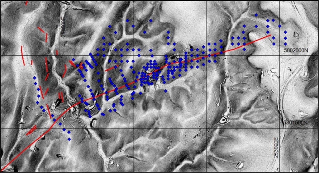 Figure 4 – Hanover Fault Zone – Soil Sampling Completed (partial assays pending)